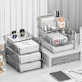 Miniatyrbillede 5 af 5: Kontororganisering og opbevaring, gennemsigtig PET brevbakke skrivebordsarrangør, stabelbar dokumentarrangør til noter, penne, filpapir, skrivebord