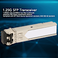 Miniatyrbilde 7 av 8: SFP-sender 1,25 Gb/s 850 nm to fiber multimode 550 meter støtter DDM Plug and Play SFP optisk modul
