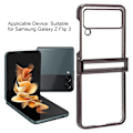 Miniatyrbillede 6 af 8: Foldbar Telefon Cover Stødsikker Elektroplettet PC Klar Bagside Mode til Samsung Galaxy Z Flip 3 Sort