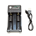 Miniatyrbillede 1 af 5: Bærbar hurtigoplader 2 slots 18650 batterioplader til genopladelige batterier