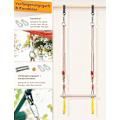 Miniatyrbild 4 av 7: Ninja Warrior Hinderbana Swing Bar, Kraftig Massiv Furu Trapez med Justerbara Hängrep, Fitness Gymnastikringar för Inomhus Utomhus