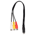 Miniatyrbilde 1 av 5: S Video 4-pin hann til 3RCA hun kabel dobbel skjerming rød gul hvit videoadapterkabel 1,0 fot
