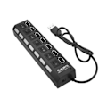 Miniatyrbild 1 av 5: Effektiv 7-Portars USB 2.0 Hub, Flera USB-portar för PC Laptop Mac, Hög Hastighet