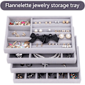 Miniatyrbild 2 av 5: Smyckesfack Organizer Set om 4 Sammetsstapelbara Smyckeslådor Organizer Fack Örhänge Ring Halsband Armband Display Stativ Showcase Smyckesförvaring