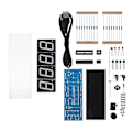 Miniatyrbilde 2 av 3: 4-sifret DIY digitalt LED-klokkekit automatisk visning av tid/temperatur elektronisk DIY-kit klokke - blå