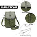 Pikkukuva 3 / 5: Pieni nahkainen crossbody-puhelinlaukku naisille, matkapuhelimen olkalaukut korttilompakko, matkapuhelin jopa 6,5 tuumaa, laukun koko 20*13*6cm