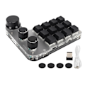 Miniatyrbilde 2 av 8: Programmerbar tastatur med RGB 3 knott 12 taster 2.4G USB-mottaker Bluetooth DIY multifunksjonstastatur