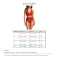 Miniatyrbild 1 av 2: 2 st Kvinnor Baddräkt Leopardtryckt Hög Midja Baddräkter Halter String Bikini Set Röd XL