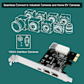 Miniatyrbild 4 av 6: Högpresterande PCI-Express FireWire-adapterkort, kompatibelt med IEEE 1394-standarder, Hot Swapping, Windows Mac-kompatibelt, Tre externa 1394A