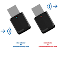 Pikkukuva 3 / 5: USB Bluetooth 5.0 Langaton Ääniadapteri Lähetin Vastaanotin 2 in 1 TV:lle, Kannettavalle Tietokoneelle, Autolle, Kotiäänentoistojärjestelmälle