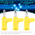 Miniatyrbillede 7 af 8: 10 stk. Stakbare bananplugs 4mm/0,2 tommer Loddefri messing Standardstørrelse Stakbare bananforbindelse til sikkerhedstilbehør Gul