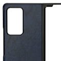 Miniatyrbild 3 av 8: Mobilt telefonfodral i läder för Samsung Galaxy Z Fold 2 skyddande fodral AntiFall-fodral (blå)