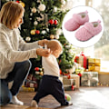 Miniatyrbild 5 av 5: 1 par Unisex Barn Toddler Tofflor Strumpor, Konstgjorda Ulltofflor med Halkfri Gummisula (Inre längd 13.5cm) pink 13.5cm