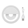 Miniatyrbillede 1 af 5: USB-opladning Selfie LED-lys Bærbar telefon Selfie-lampe Lysende klipslampe til iPhone (hvid)