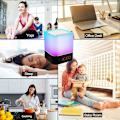 Miniatyrbild 5 av 5: Multifunktionell enhet, innovativ Bluetooth-högtalare med beröringssensor LED-lampa för vardagsrum sovrum, bärbar väckarklocka MP3-spelare med dimfunktion