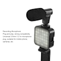 Miniatyrbillede 6 af 8: Videooptagelsesudstyr med stativmikrofon LED-lys 360° roterende smartphone Vlogging-sæt