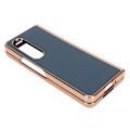 Miniatyrbild 6 av 8: Telefonskal skyddande fodral för Samsung Galaxy Z Fold 4 Nano Plating äkta läder reptåligt blått