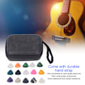 Miniatyrbillede 6 af 8: Guitar Pick Bag Set Celluloid Picks Opbevaringspose Holder Etui PU Læder til Instrument Tilbehør Sort