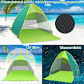 Miniatyrbild 2 av 5: Portabelt Solskydd, Lättmonterat Pop Up Strandtält med UPF 50+ Solskydd, Värmeisolering, Andningsförmåga & Barnvänlig Design för Oändligt