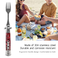 Miniatyrbild 4 av 5: Fällbar fjädercampinggaffel med en knapp Flick 304 Rostfritt stål Fickstorlek Automatisk fjäderredskap Gaffel