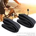 Miniatyrbilde 6 av 6: 2 stk. Inner Tube Reserve Butyl Gummi Dekk W/Bend Valve for Folding Sykkel Bike14x2.125in