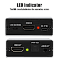 Miniatyrbillede 3 af 6: 4K*2K HDMI Audio Splitter Extractor Konverter HDMI til HDMI+SPDIF+3.5mm Lyd Output