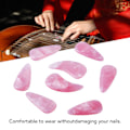 Miniatyrbild 8 av 8: 8 st Guzheng fingerpicks i silikonpolymer - Delikat, slät yta, elastisk, professionell Guzheng nagelskydd, persikafärg