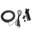 Miniatyrbillede 6 af 7: PULUZ PKT3032 Mobiltelefon Live Selfie Lampe 3 Farve Belysning Justerbar 40 LED Ring Fyldelys