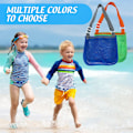Miniatyrbilde 3 av 5: 2 stk Mesh Shell Bag, Strandveske for barn med justerbare bæreseler for oppbevaring av skjell, frukt, grønnsaker, snacks eller leker