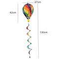 Miniatyrbillede 5 af 5: Regnbue varmluftsballon vindstrimmel lys roterende farverig vindmølle streng have vindmølle udendørs dekoration