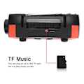 Miniatyrbild 5 av 5: FM/AM/SW solardriven handvevradio med minneskortmusik för Bluetooth handsfree-samtal solcellsdriven FM-radio röd