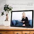 Miniatyrbild 7 av 8: 15,4-tums Digital Fotoram Multifunktion Svart med Touchknapp Hjärtformat Fäste Elektronisk Album för Hemmet 100‑240V EU-kontakt