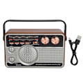 Miniatyrbillede 1 af 5: FM/AM/SW Radio Bærbar Bluetooth Genopladelig USB Højttaler til U Disk/Hukommelseskort