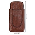 Miniatyrbillede 6 af 8: 3 Finger Cigar Etui Kunstig Læder Blød Anti Fade Åndbar Rejse Cigar Humidor med Lomme