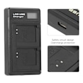 Miniatyrbillede 4 af 7: Bærbar kamera batterioplader til NB‑13L USB kamera dobbelt oplader med LCD-skærm