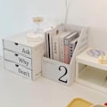 Miniatyrbilde 8 av 8: Vertikal filmappebeholder Papirnummermerking Slank skrivebordsarrangør for bøker Notatbøker Magasiner Konvolutter 2