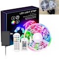 Miniatyrbild 1 av 7: Flexibel LED-strip för heminredning, App-styrd LED-ljusremsa med regnbågsfärger för DIY-dekorationsprojekt