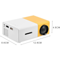 Miniatyrbilde 3 av 5: Mini stilig hjemmekino bærbar LED-projektor multimediaspiller EU-plugg hvit gul