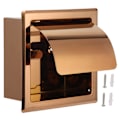 Miniatyrbillede 2 af 8: Indbygget stil toiletpapirholder rustfrit stål papirholder toiletrulleholder til hotelbadeværelse rosenguld