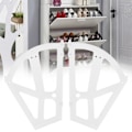 Miniatyrbillede 5 af 5: Hjem Plast Hullet To Lags Skoskab Hylde Rack Holder Hængsler Tilbehør (Hvid)