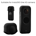 Pikkukuva 6 / 8: Insta360 One X2 -urheilukameran suojakotelo, pölytiivis silikoninen ammattimainen toimintakameran runko, jossa kaksoisvakuutusMusta