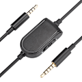 Miniatyrbillede 5 af 5: TPE sort bærbart gaming headset hovedtelefon lydkabel med 3,5 mm stik til Logitech Astro A10/A40/A30/A50