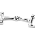 Miniatyrbilde 4 av 8: D‑formet snaffel nøkkelring holdbar sølv D‑ring sinklegering hestesnaffel biter nøkkelring