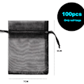 Miniatyrbillede 2 af 5: 100 stk. 2,8\"x3,6\"(7x9cm) Gaveposer Snøre Organza Smykkeposer, Opbevaringspose