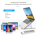Miniatyrbild 5 av 7: Justerbart Ergonomiskt Laptopställ, Vikbart Lättvikt för Portabel Användning, Kompatibelt med 10-15.6\" Laptops (Aluminiumlegering)