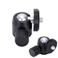Miniatyrbillede 3 af 8: Mini stativkuglehoved med 1/4 tommers skrue og hot shoe-montering til DSLR-kamera ringlys sølvkugle