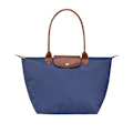 Miniatyrbild 1 av 5: Longchamp Le Pliage Tote, Reseaxelväska, Nylon, Blå Blue Blue M