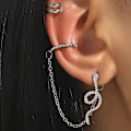 Miniatyrbillede 2 af 2: Punk Snake Cuff Chain Øreringe Retro Serpent Brusk Øreringe Snake Ear Wrap Øreringe Smykker til Kvinder og Piger