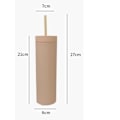 Miniatyrbild 4 av 8: Dubbelväggsisolerade Flerfärgade Smala Tumblers, Portabla & Bekvämt Grepp för Hydrering Hela Dagen, Läcksäkra Färgade Skruvlock för Kyla