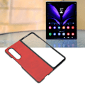 Miniatyrbild 1 av 8: Mobilskal i PU-läder, reptåligt skyddande fodral för Galaxy Z Fold 3, rött
